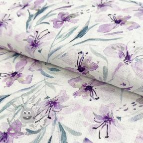 Viscosa con lino Natural Lin Laurel purple digital print