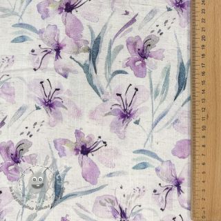 Viscosa con lino Natural Lin Laurel purple digital print