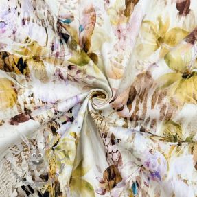 Tessuto di cotone SATIN Maui yellow digital print