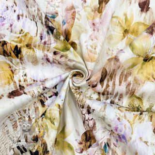 Tessuto di cotone SATIN Maui yellow digital print