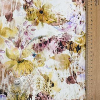 Tessuto di cotone SATIN Maui yellow digital print