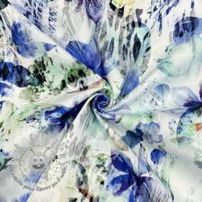 Tessuto di cotone SATIN Maui blue digital print