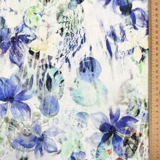 Tessuto di cotone SATIN Maui blue digital print