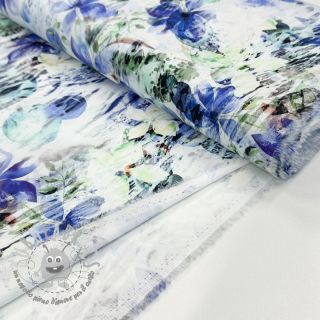 Tessuto di cotone SATIN Maui blue digital print