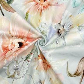 Tessuto di cotone SATIN Oahu green digital print