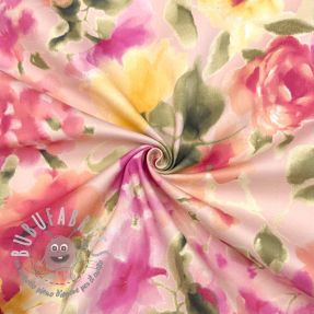 Tessuto di cotone SATIN Kauai pink digital print