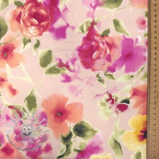 Tessuto di cotone SATIN Kauai pink digital print