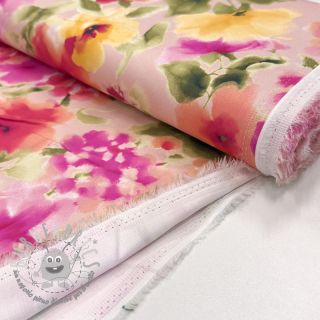 Tessuto di cotone SATIN Kauai pink digital print