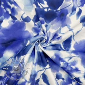 Tessuto di cotone SATIN Kauai blue digital print