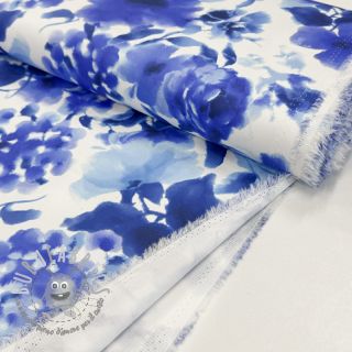 Tessuto di cotone SATIN Kauai blue digital print