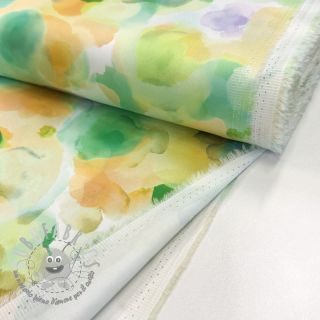 Tessuto di cotone SATIN Niihau green digital print