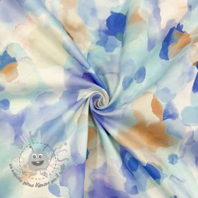 Tessuto di cotone SATIN Niihau blue digital print