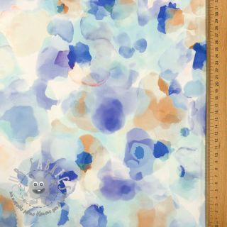 Tessuto di cotone SATIN Niihau blue digital print
