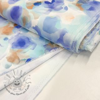 Tessuto di cotone SATIN Niihau blue digital print