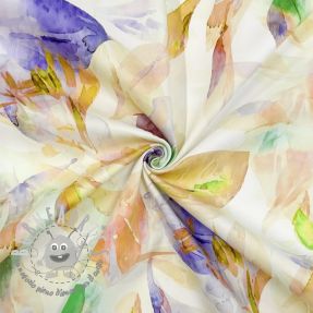 Tessuto di cotone SATIN Hawaii yellow digital print