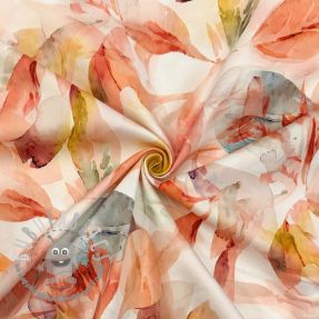 Tessuto di cotone SATIN Hawaii pink digital print