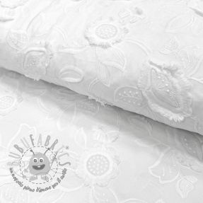 Tessuto di cotone EMBROIDERY Catchy Swingy white