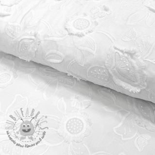 Tessuto di cotone EMBROIDERY Catchy Swingy white