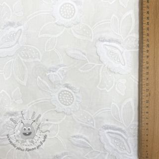 Tessuto di cotone EMBROIDERY Catchy Swingy white