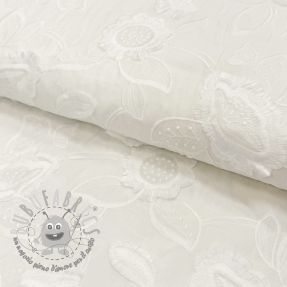 Tessuto di cotone EMBROIDERY Catchy Swingy off white