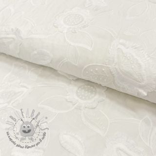 Tessuto di cotone EMBROIDERY Catchy Swingy off white