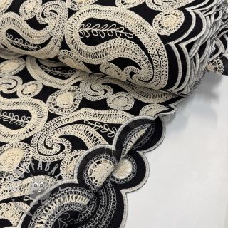 Tessuto di cotone EMBROIDERY Anouk black