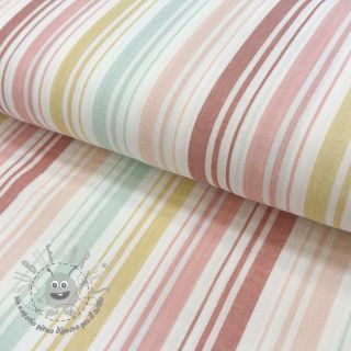 Mussola/Doppia garza Beach Stripe red