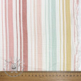 Mussola/Doppia garza Beach Stripe red