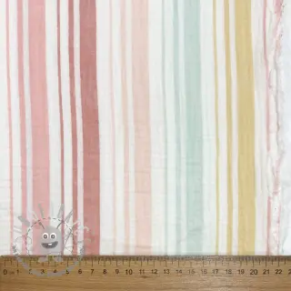 Mussola/Doppia garza Beach Stripe red