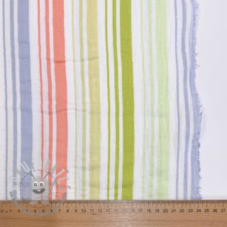 Mussola/Doppia garza Beach Stripe green