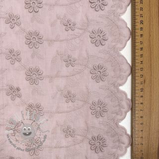 Tessuto di cotone EMBROIDERY Catchy daisy rose