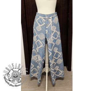 Tessuto di cotone JEANS EMBROIDERY Square light blue