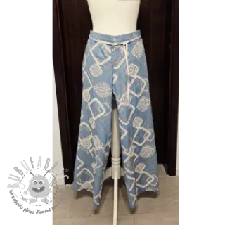 Tessuto di cotone JEANS EMBROIDERY Square light blue