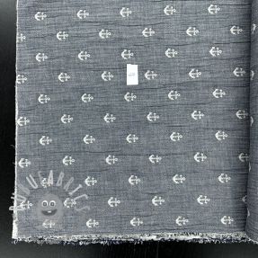 Mussola/Doppia garza JACQUARD Anchor 2-side faded gray navy 2nd class