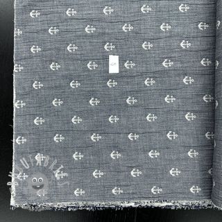 Mussola/Doppia garza JACQUARD Anchor 2-side faded gray navy 2nd class