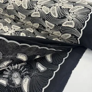 Tessuto di cotone EMBROIDERY Amia black