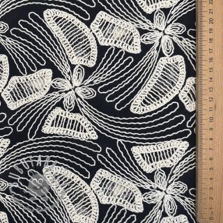 Tessuto di cotone EMBROIDERY Amia black