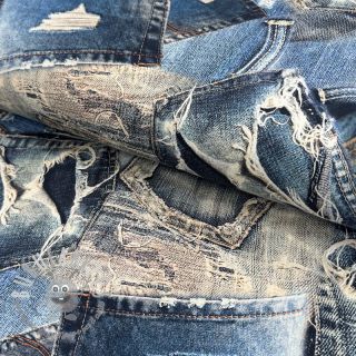 Tessuto di cotone TWILL DENIM Mix print design C