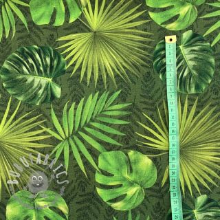 Tessuto decorativo con trattamento al teflon LEAVES AMAZON