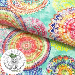 Tessuto decorativo con trattamento al teflon MANDALA WATERCOLOUR GREEN
