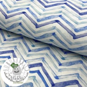 Tessuto decorativo con trattamento al teflon WATERCOLOUR ZIGZAG