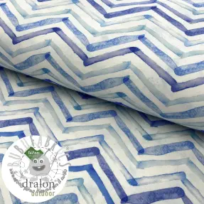 Tessuto decorativo con trattamento al teflon WATERCOLOUR ZIGZAG
