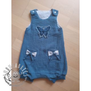 Dvojitá gázovina/mušelín indigo ORGANIC