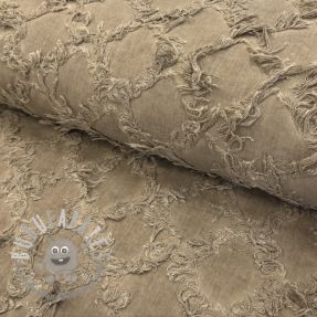 Tessuto di cotone con lino Vintage Fringe Diamonds naturals