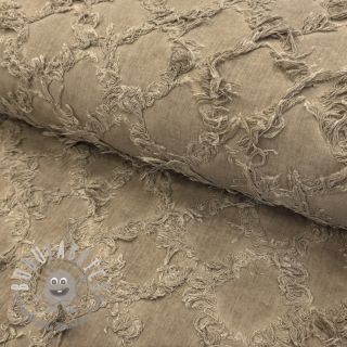 Tessuto di cotone con lino Vintage Fringe Diamonds naturals
