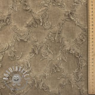 Tessuto di cotone con lino Vintage Fringe Diamonds naturals