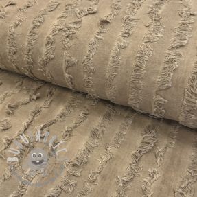 Tessuto di cotone con lino Vintage Fringe Stripe naturals