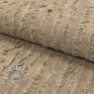 Tessuto di cotone con lino Vintage Fringe Stripe naturals