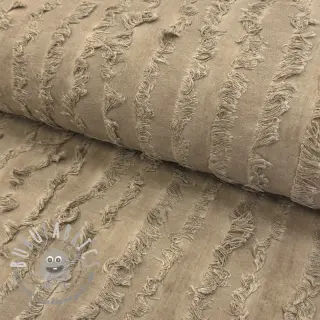Tessuto di cotone con lino Vintage Fringe Stripe naturals