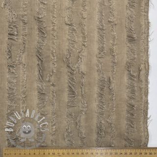 Tessuto di cotone con lino Vintage Fringe Stripe naturals